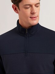 Suéter Ted Baker Simonea de manga comprida com painel de contraste regular com meio zíper - Imagem 3 de 5