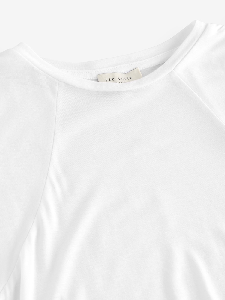 Ted Baker White Elmie Gather Shoulder Detail T-Shirt - Image 2 of 5