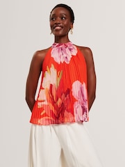 Blusa plissada sem mangas com estampa Clovina da Ted Baker - Imagem 1 de 8