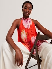 Blusa plissada sem mangas com estampa Clovina da Ted Baker - Imagem 4 de 8
