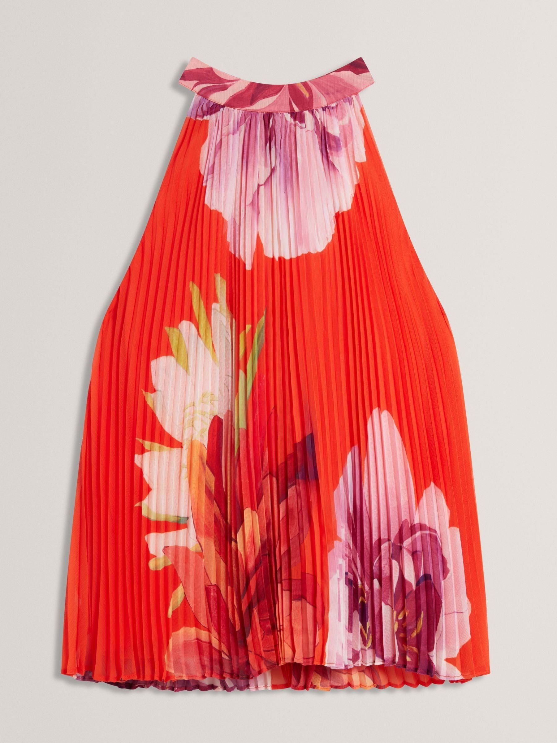 Buy Ted Baker Orange Clovina Printed Halter Neck Sleeveless