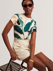 Verde - Camiseta de manga curta justa estampada Ted Baker Haiiley - Imagem 4 de 9
