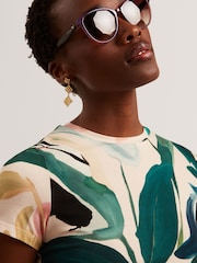 Verde - Camiseta de manga curta justa estampada Ted Baker Haiiley - Imagem 6 de 9