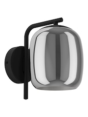 Eglo Black Ciampino Steel and Glass Modern Wall Light - Image 2 of 5