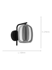Eglo Black Ciampino Steel and Glass Modern Wall Light - Image 4 of 5