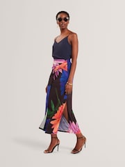 Ted Baker Black Varnia Printed Midi Skirt - Image 1 of 11