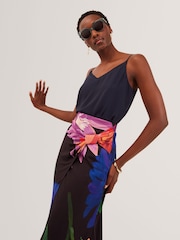 Ted Baker Black Varnia Printed Midi Skirt - Image 3 of 11