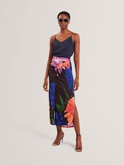 Ted Baker Black Varnia Printed Midi Skirt - Image 5 of 11