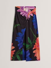 Ted Baker Black Varnia Printed Midi Skirt - Image 7 of 11