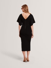 Ted Baker Black Rebecca V-Neck Knitted Midi Dress - Image 2 of 6