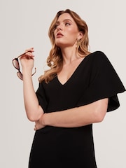 Ted Baker Black Rebecca V-Neck Knitted Midi Dress - Image 3 of 6