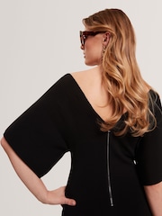 Ted Baker Black Rebecca V-Neck Knitted Midi Dress - Image 4 of 6