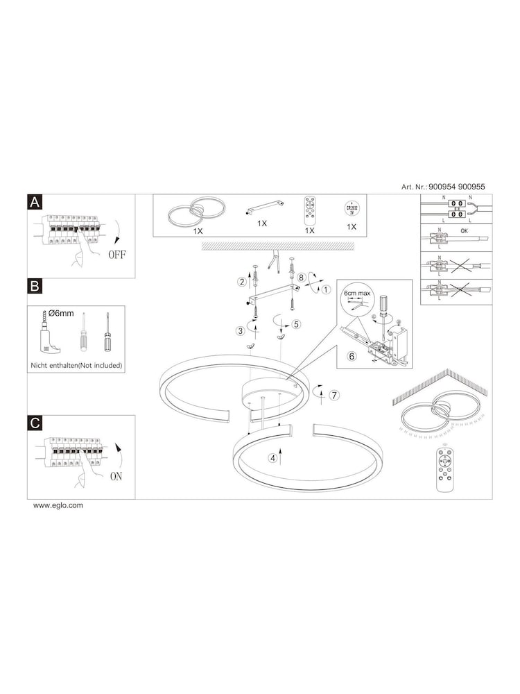 Eglo White Amandolo LED Ceiling Light - Image 6 of 6
