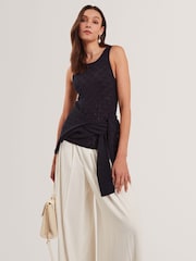 Ted Baker Blue Yuna Touch Of Silk Knitted Sleeveless Top - Image 2 of 7