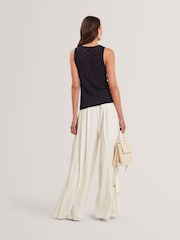 Ted Baker Blue Yuna Touch Of Silk Knitted Sleeveless Top - Image 3 of 7