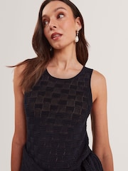 Ted Baker Blue Yuna Touch Of Silk Knitted Sleeveless Top - Image 4 of 7