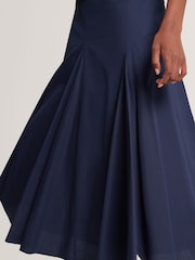 Ted Baker Blue Zanzah Cotton Poplin Midi Skirt - Image 5 of 7