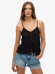 Superdry Black Ladder Trim Cami Top - Image 1 of 5