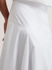 Ted Baker White Zanzah Cotton Poplin Midi Skirt - Image 4 of 6