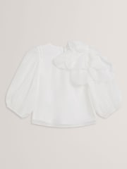 Ted Baker White Zanzah Cotton Poplin Midi Skirt - Image 5 of 6