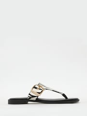 Schuh Teena Leather Toe Post White Sandals - Imagen 1 de 4