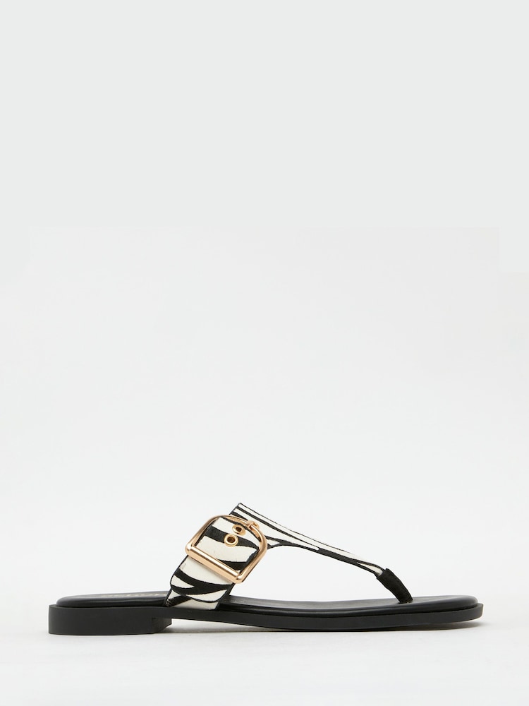 Schuh Teena Leather Toe Post White Sandals - Imagen 1 de 4