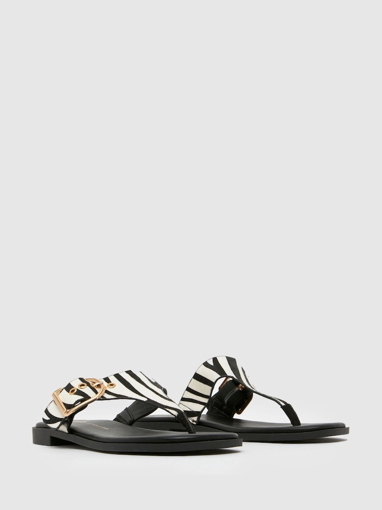 Schuh Teena Leather Toe Post White Sandals - Imagen 2 de 4