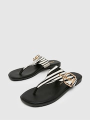 Schuh Teena Leather Toe Post White Sandals - Imagen 4 de 4