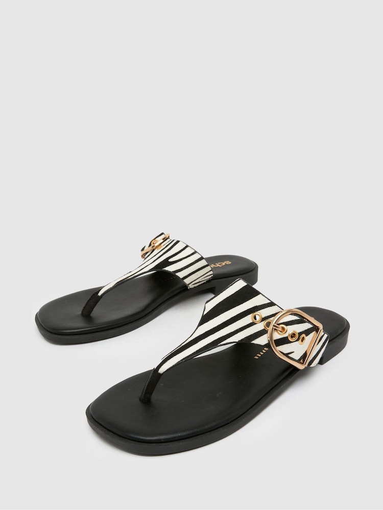 Schuh Teena Leather Toe Post White Sandals - Imagen 4 de 4