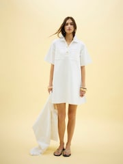 River Island White Shirt Collar 100% Cotton Dress - Image 1 of 2