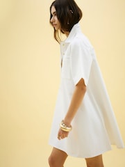 River Island White Shirt Collar 100% Cotton Dress - Image 2 of 2