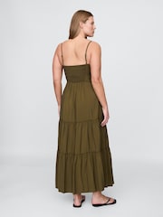 Gap Green Tie-Front Tiered Maxi Dress - Image 2 of 5