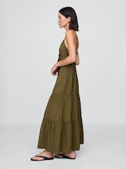 Gap Green Tie-Front Tiered Maxi Dress - Image 4 of 5