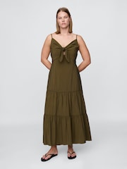 Gap Green Tie-Front Tiered Maxi Dress - Image 5 of 5