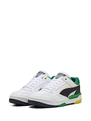 Puma White Ground Rebound Retro Sneakers - Image 3 of 6