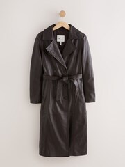 Čokoladno rjava - N. Premium Real Leather Trench Jacket - Slika 1 iz 3
