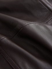 Čokoladno rjava - N. Premium Real Leather Trench Jacket - Slika 2 iz 3