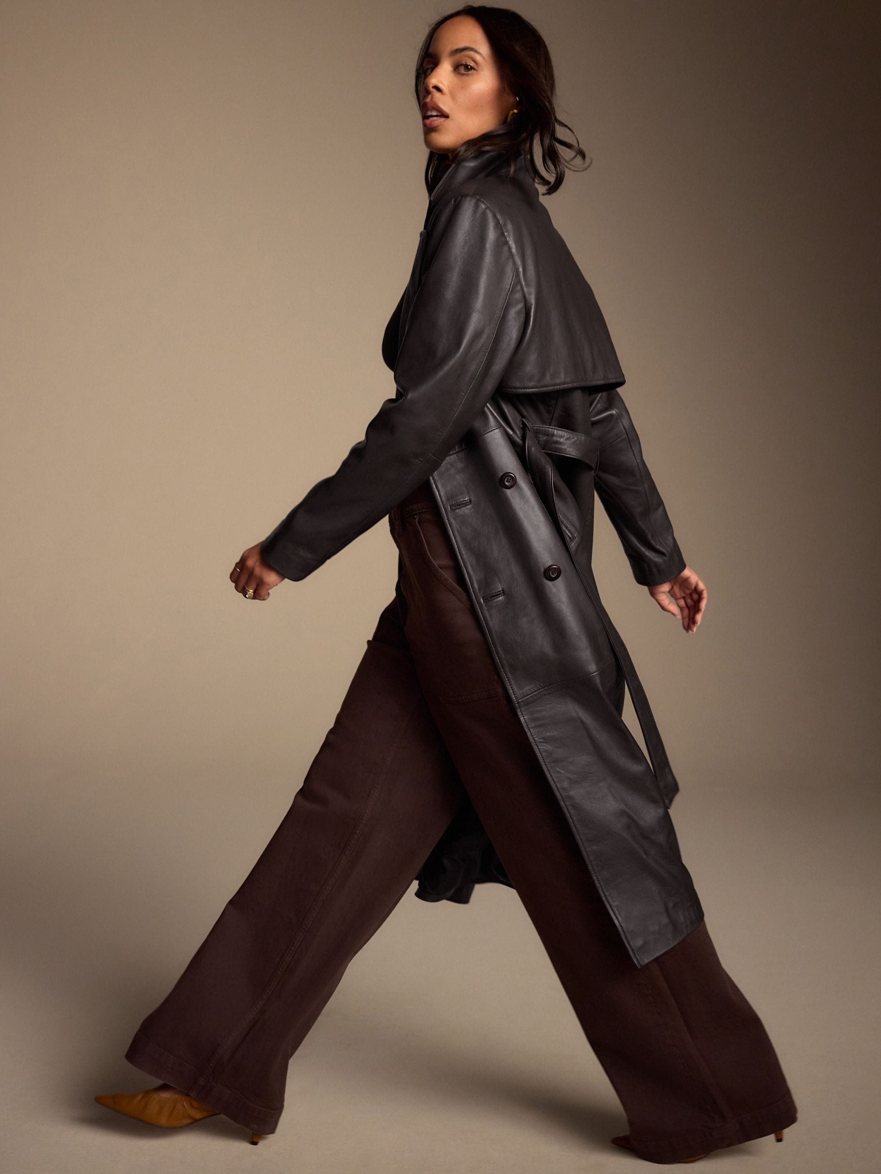 Buy Chocolate Brown N. Premium Real Leather Trench Jacket from
