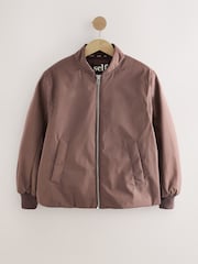 self. Mink Brown Collarless Bomber Jacket - Image 6 of 9