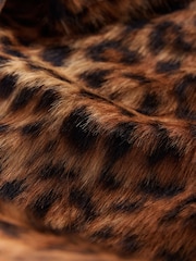 Leopardenmuster - Langer Mantel aus Fellimitat - Bild 2 von 4