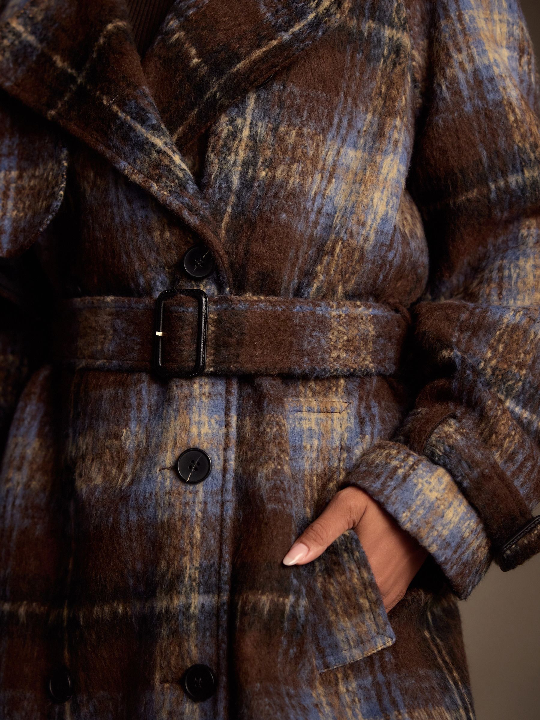 Buy Chocolate Brown Check Trench Coat from the Next UK online shop