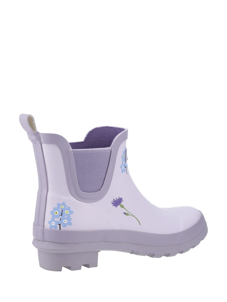 Cotswolds Purple Wildflower Ankle Wellingtons - Image 2 of 4