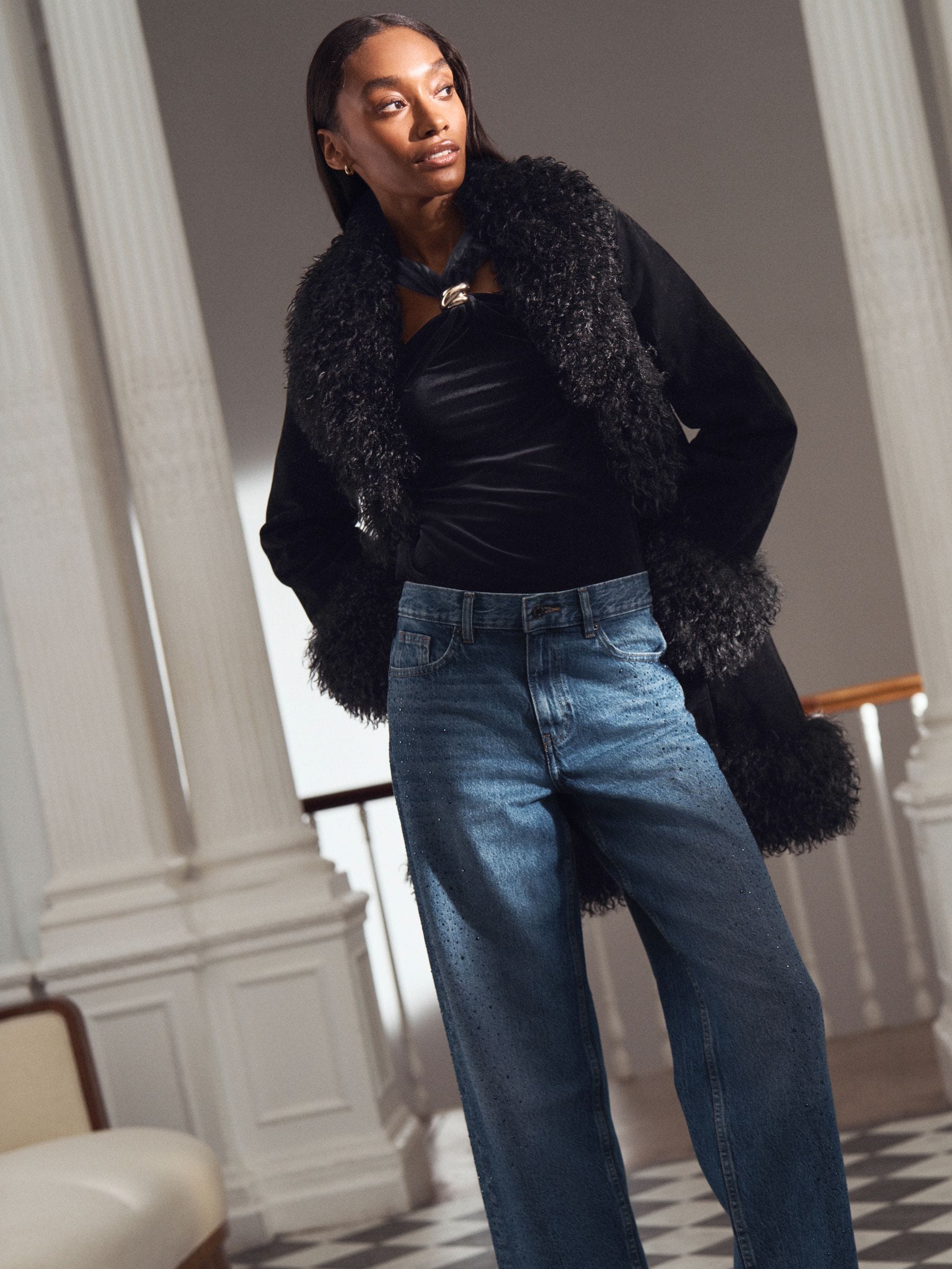 Buy Black Penny Lane Faux Fur Lined Jacket from Next USA