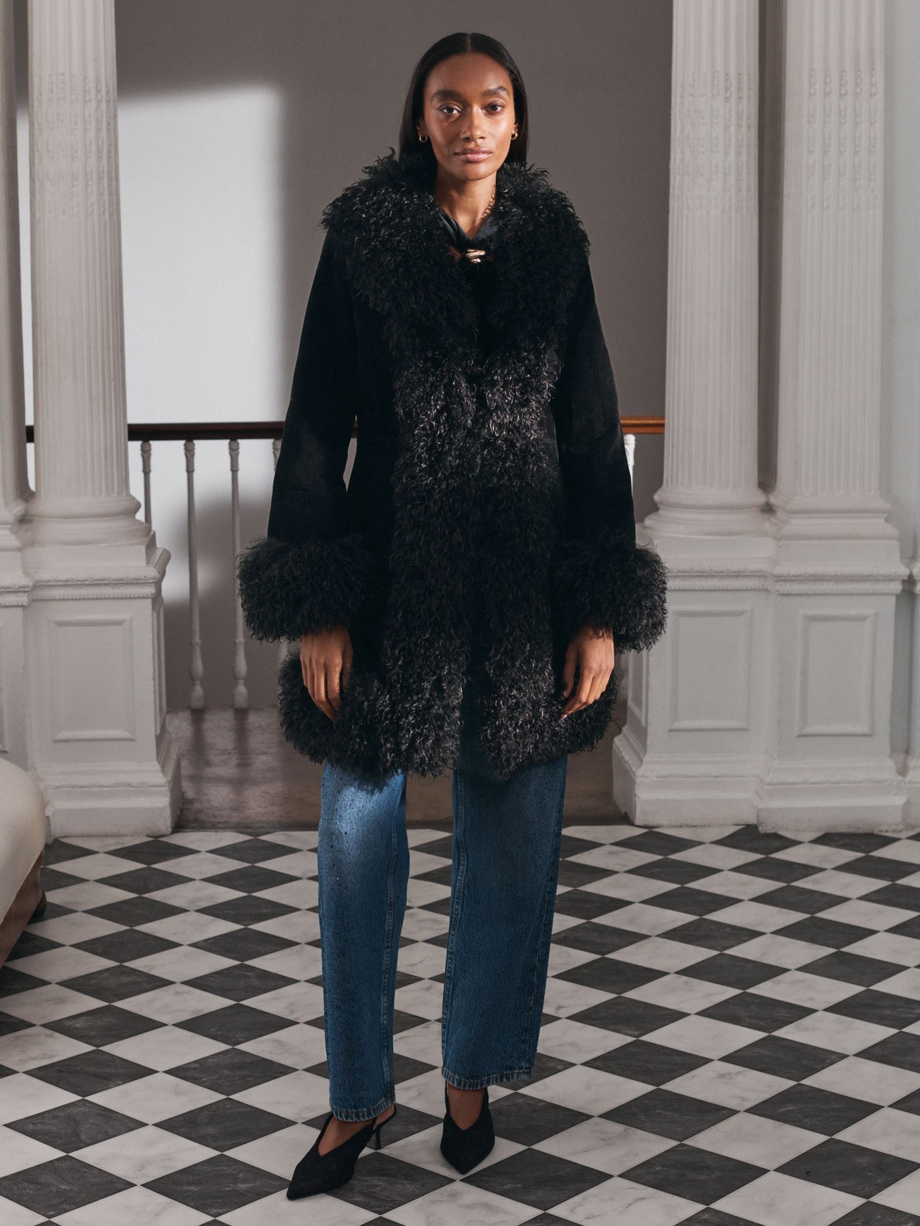 Buy Black Penny Lane Faux Fur Lined Jacket from Next USA