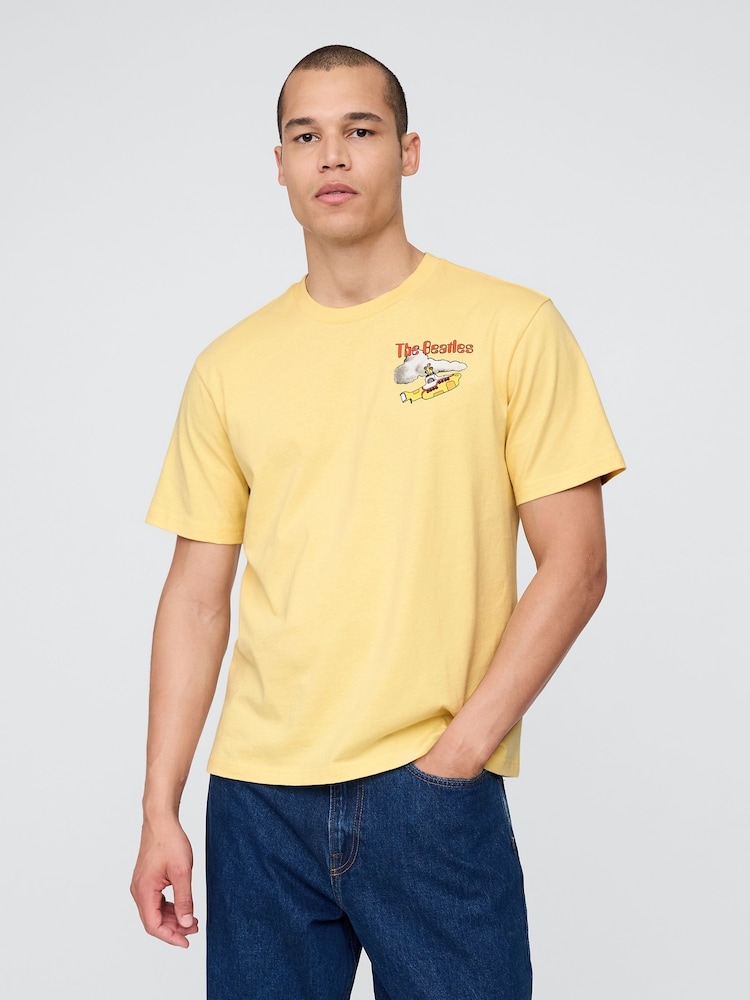Gap Yellow The Beatles Relaxed Graphic T-Shirt - Image 1 of 5 Gap Yellow The Beatles Relaxed Graphic T-Shirt - Image 1 of 5
