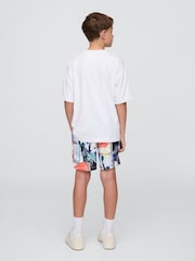 Gap Grey Basketball Print 6" Recycled Mesh Easy Shorts (4-13yrs) - Image 3 of 5