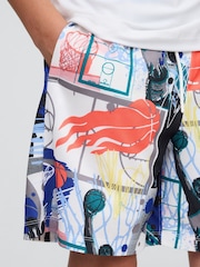 Gap Grey Basketball Print 6" Recycled Mesh Easy Shorts (4-13yrs) - Image 4 of 5