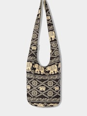 Joe Browns Black Boho Elephant Print Shoulder Bag - Image 1 of 4