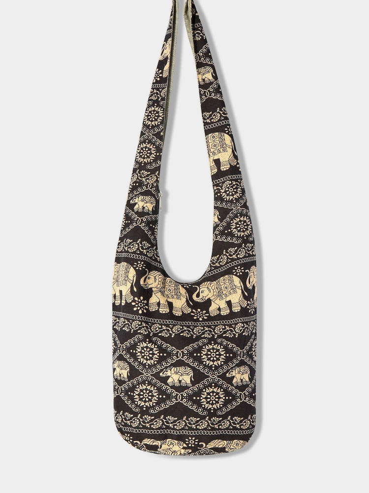 Joe Browns Black Boho Elephant Print Shoulder Bag - Image 1 of 4