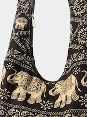 Joe Browns Black Boho Elephant Print Shoulder Bag - Image 2 of 4